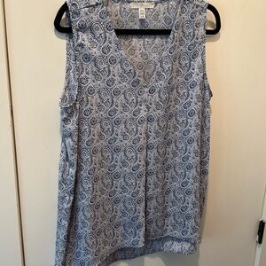 Fever Womens Double Layer Sleeveless Blouse Sz: L